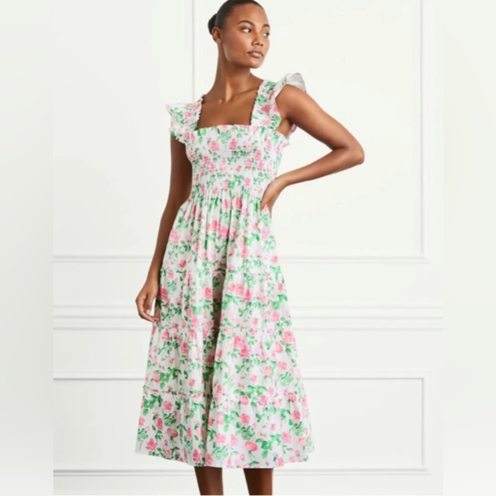 Hill House Ellie Nap Dress in Pink Roses Poplin. Size XS. brand new with tag.